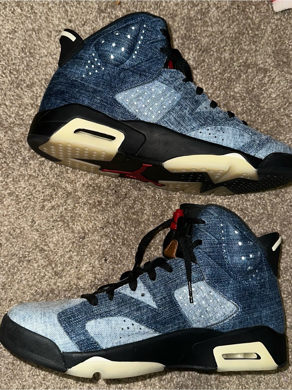 Air Jordan 6 Washed Denim Sneakers- Used 2019 Discontinued